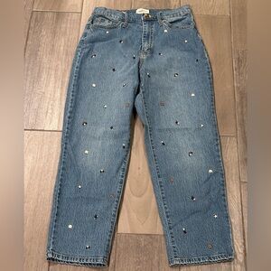 Universal Thread Vintage Straight Vintage Recto Embroidered Floral Jeans Size 6